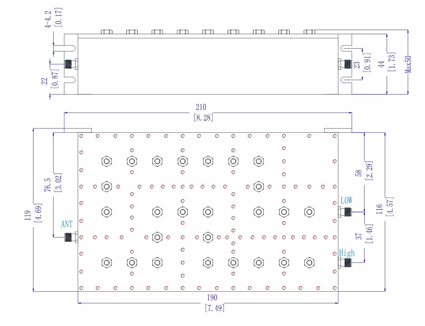 RF 898.5MHz-937.5MHz SMA 母腔双工器 (6)