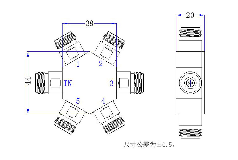 DC-3000MHz RF resistance 5 way Power Splitter Divider (6)