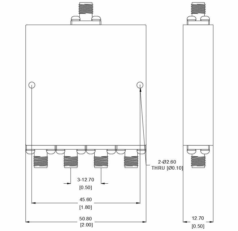 High Frequency Broadband 2000-50000MHz Microstrip RF 4Way Power SplitterPower Divider (7)