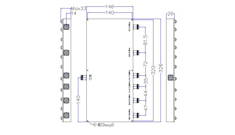 rf microwave passive components cavity 6 band multiplexer Combiner (6)